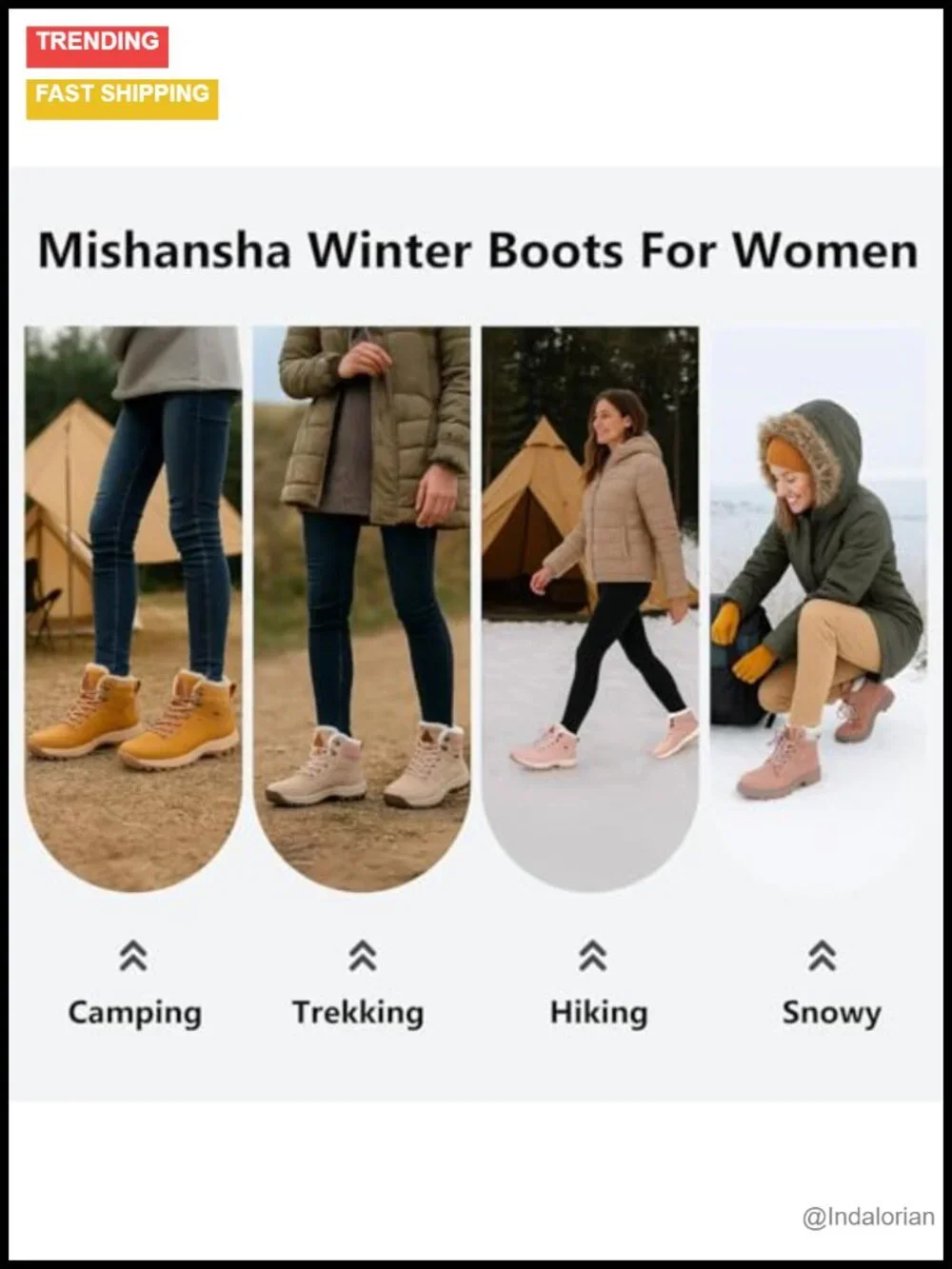 Women's Snow Boots Warm Winter Hiking Boots Waterproof Upper Plush Lining